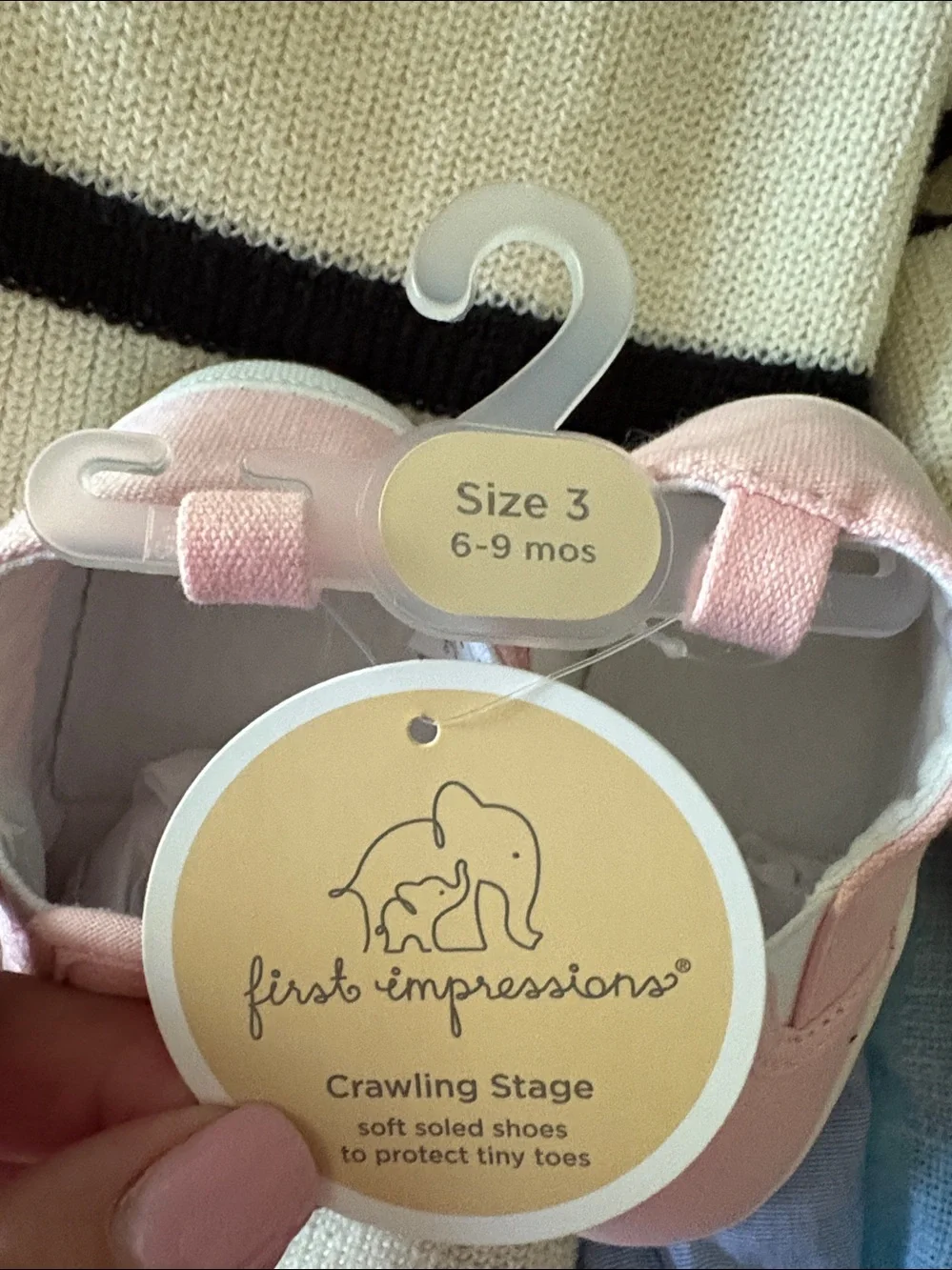 First Impressions Pink Canvas Slip-On Baby Shoes 3-6 months